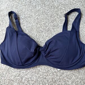 Anne Cole Bikini Womens sz 34C 36B Navy Twist Swim Top Underwire Support